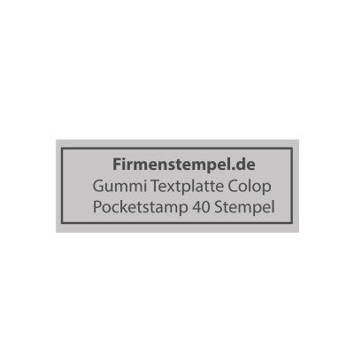 Textplatte Colop Pocket 40